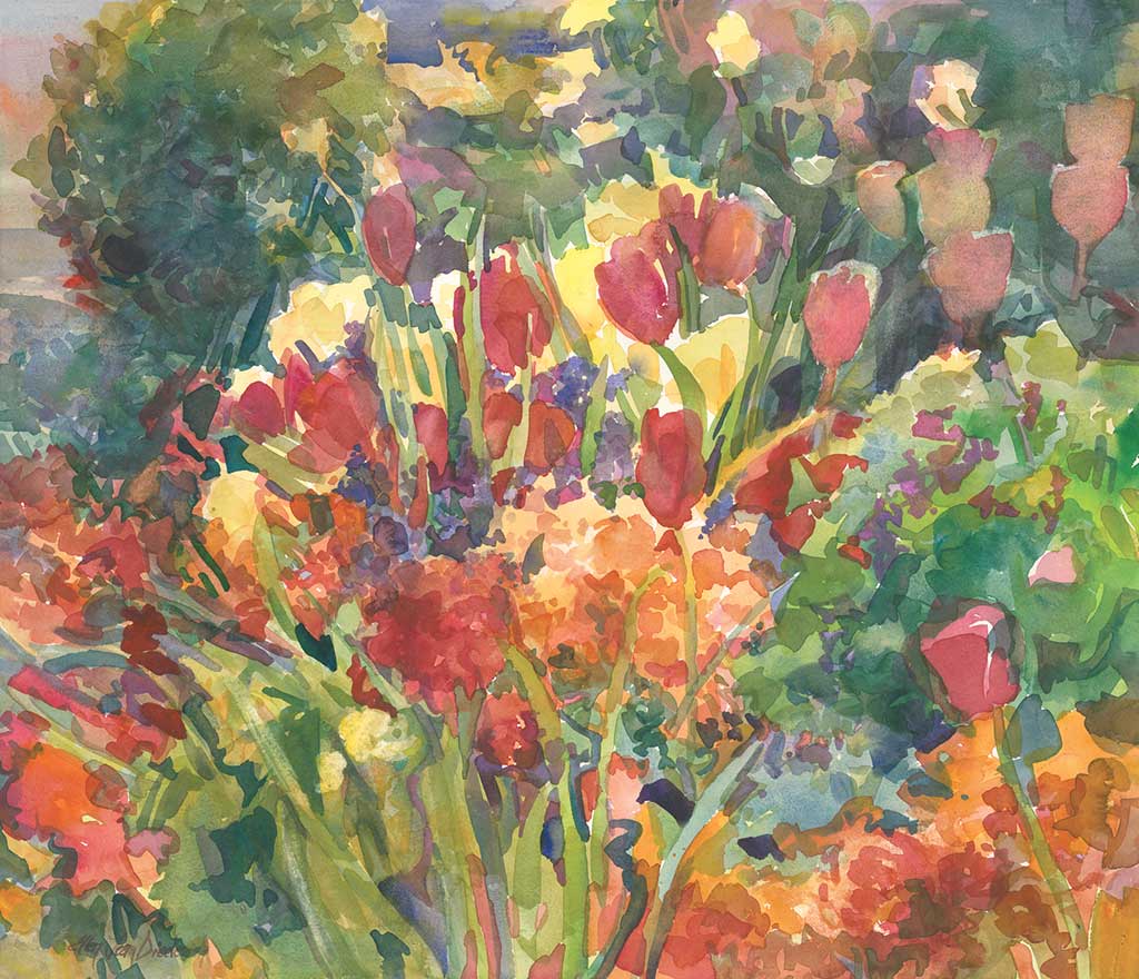 Spring Update watercolor by Ellen Jean Diederich. Image for Joy of Color workshop Fargo ND